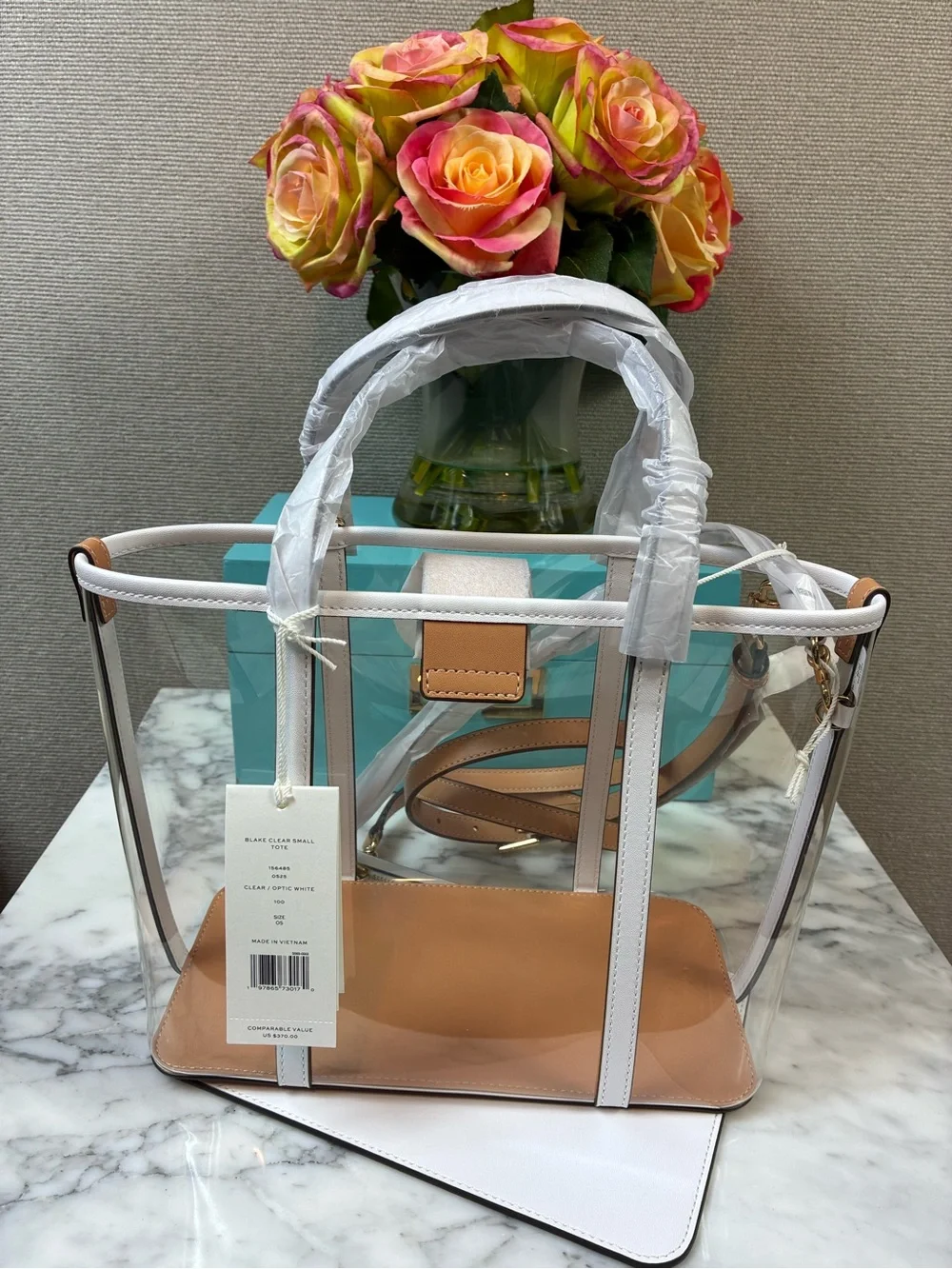 Tory Burch Clear Small Blake Crossbody Tote Bag w/ Pouch - NWT $370 Retail